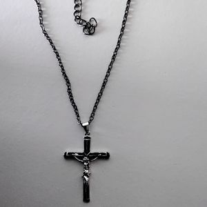 BLACK 925 STERLING SILVER CROSS ✝️